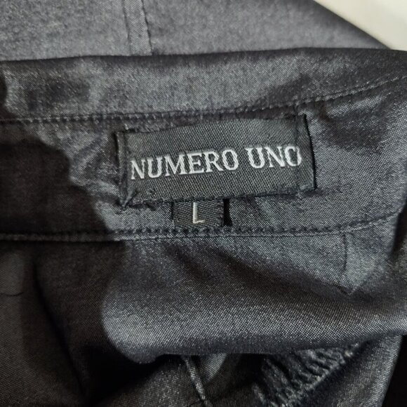 Numero Uno Shimmer Grey Buttoned Down Long Sleeve Blouse Women's Large - Picture 7 of 9